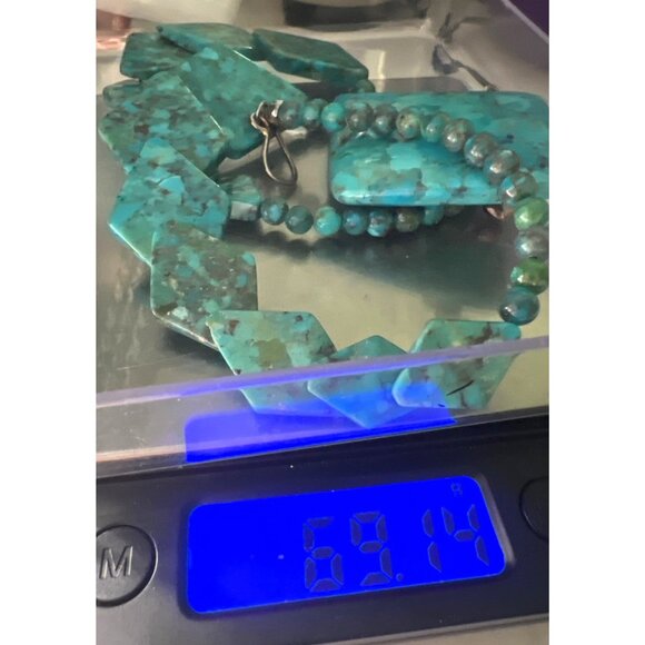 Vintage Jay King Turquoise Necklace Mine Finds DTR Diamond-Shaped Beads 925 Hook - Picture 5 of 11